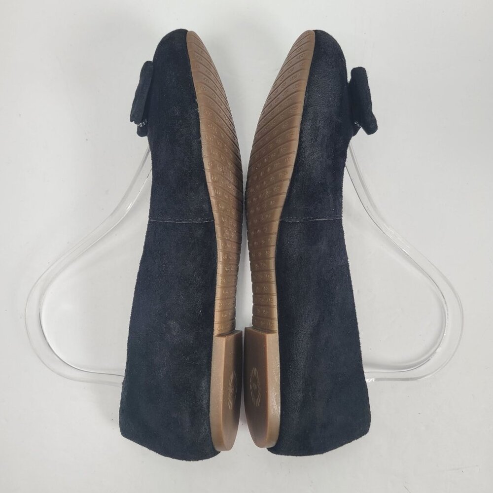 UGG Women's Black Suede Bow Flats S/N 1007667 US Size 8 - Picture 6 of 8